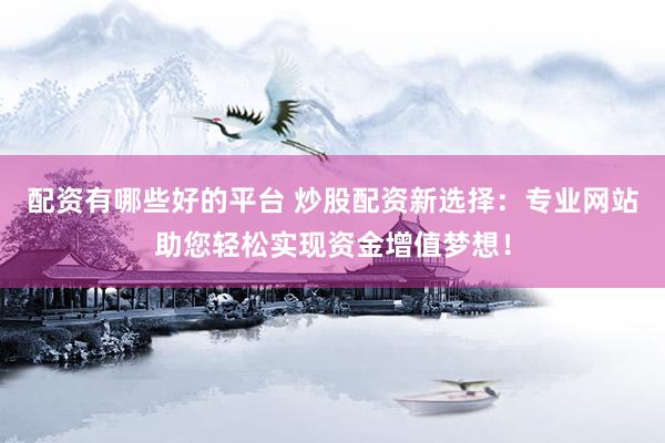 配资有哪些好的平台 炒股配资新选择：专业网站助您轻松实现资金增值梦想！