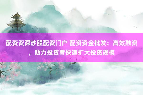 配资资深炒股配资门户 配资资金批发：高效融资，助力投资者快速扩大投资规模