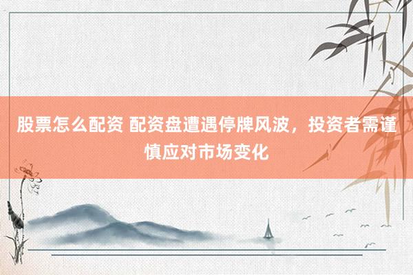 股票怎么配资 配资盘遭遇停牌风波，投资者需谨慎应对市场变化