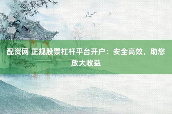 配资网 正规股票杠杆平台开户：安全高效，助您放大收益