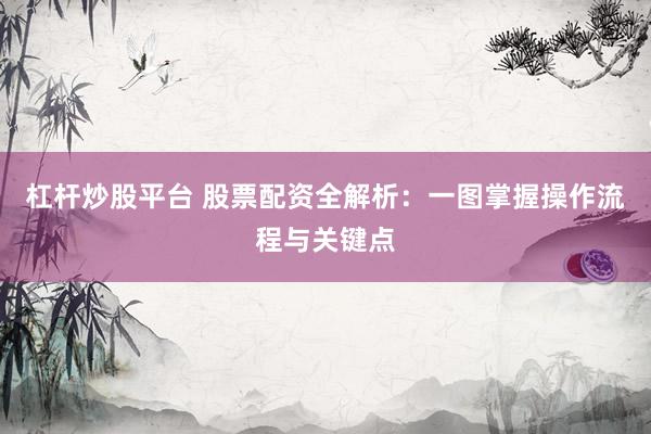 杠杆炒股平台 股票配资全解析：一图掌握操作流程与关键点