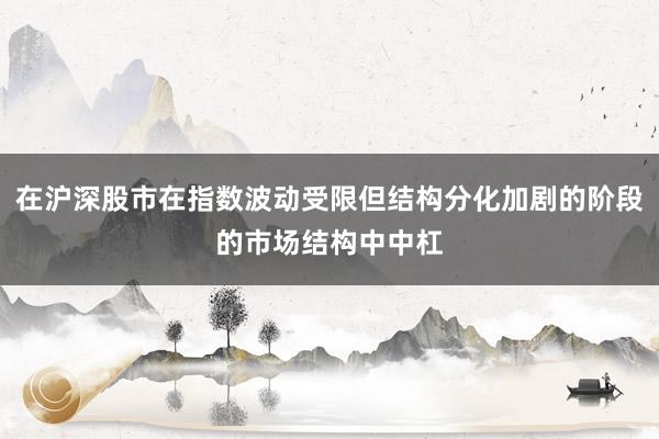 在沪深股市在指数波动受限但结构分化加剧的阶段的市场结构中中杠