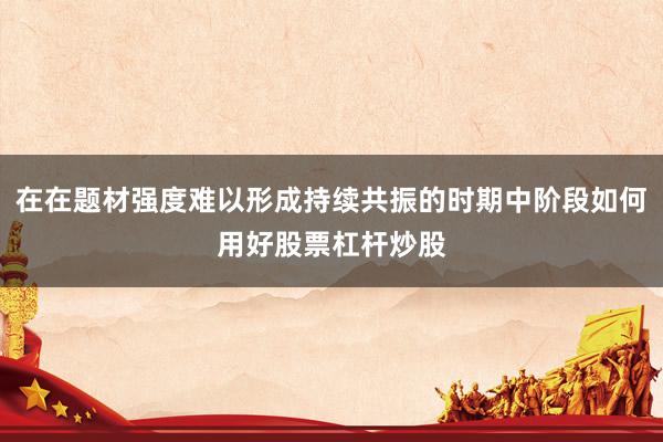 在在题材强度难以形成持续共振的时期中阶段如何用好股票杠杆炒股