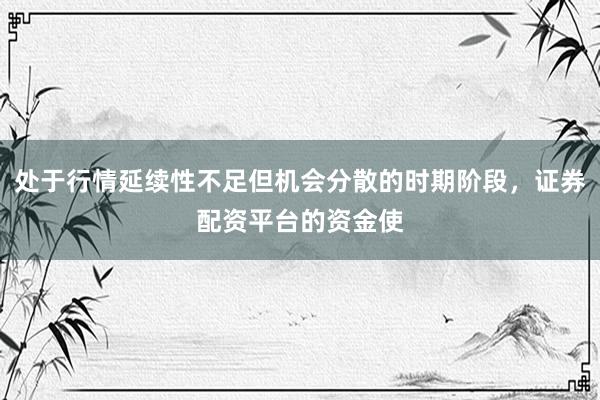 处于行情延续性不足但机会分散的时期阶段，证券配资平台的资金使